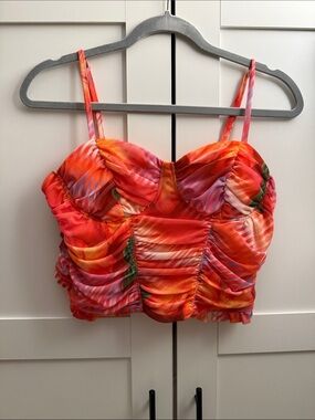 Red-Orange Crop Tank Top